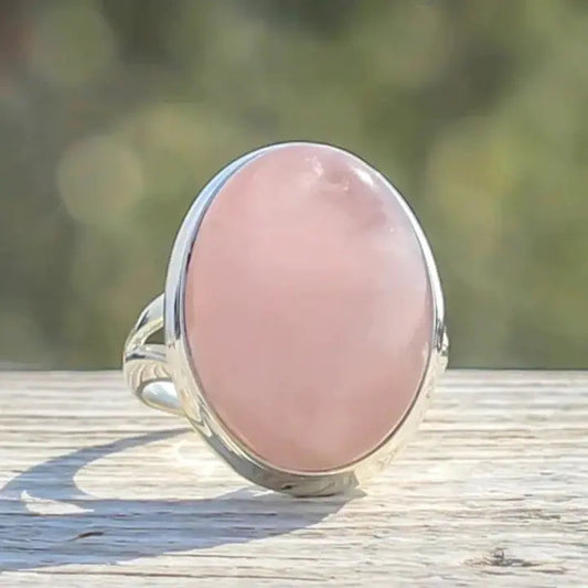 Anello vintage in quarzo rosa in argento sterling